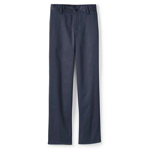 NWT LANDS' END MEN'S IRON KNEE BLEND PLAIN FRONT CHINO PANTS CLASSIC NAVY 32X28
